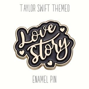 Taylor Swift Themed Enamel Pin that Says “Love Story” Song on Fearless Brand NEW